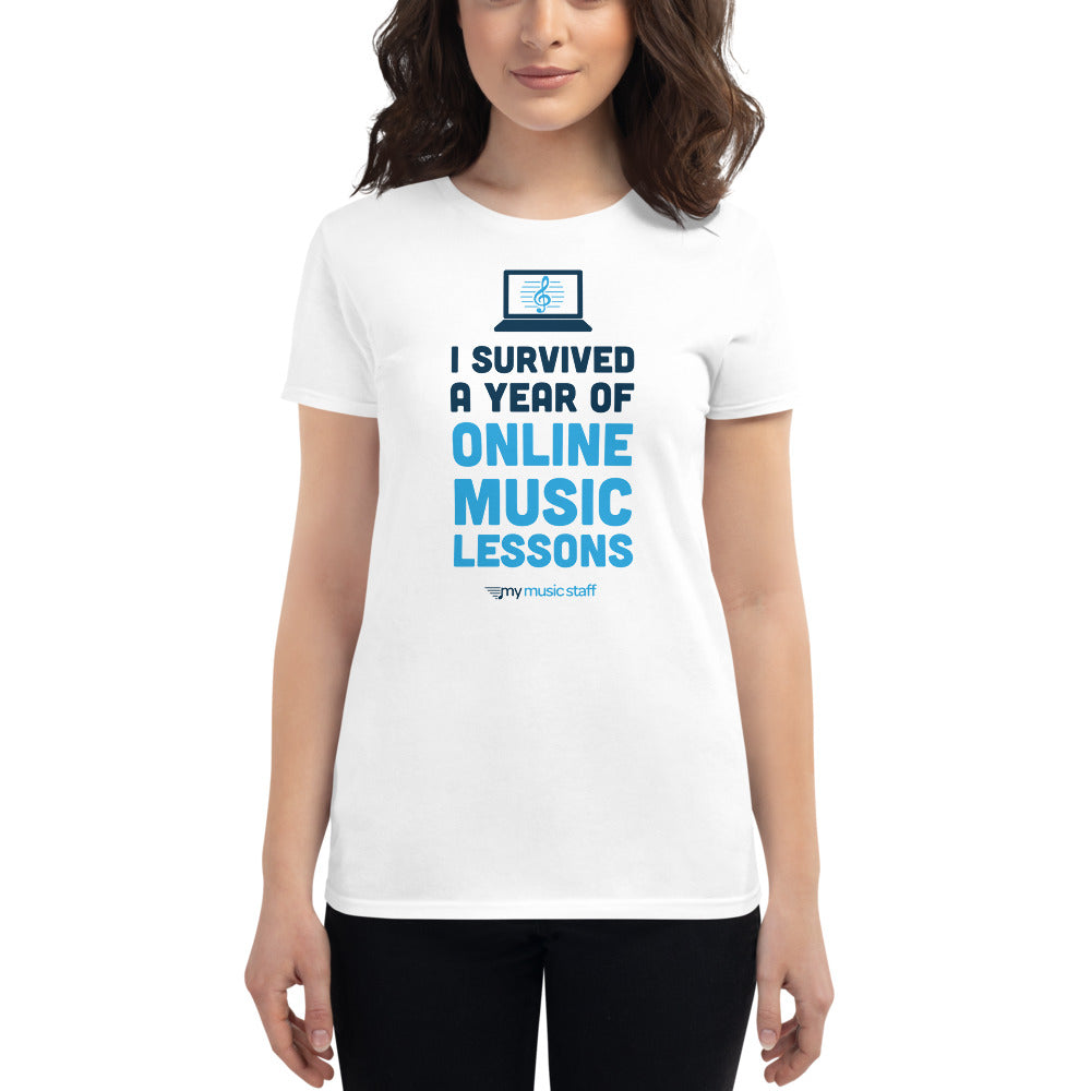 "Survived Online Music Lessons" Women's T-Shirt - White