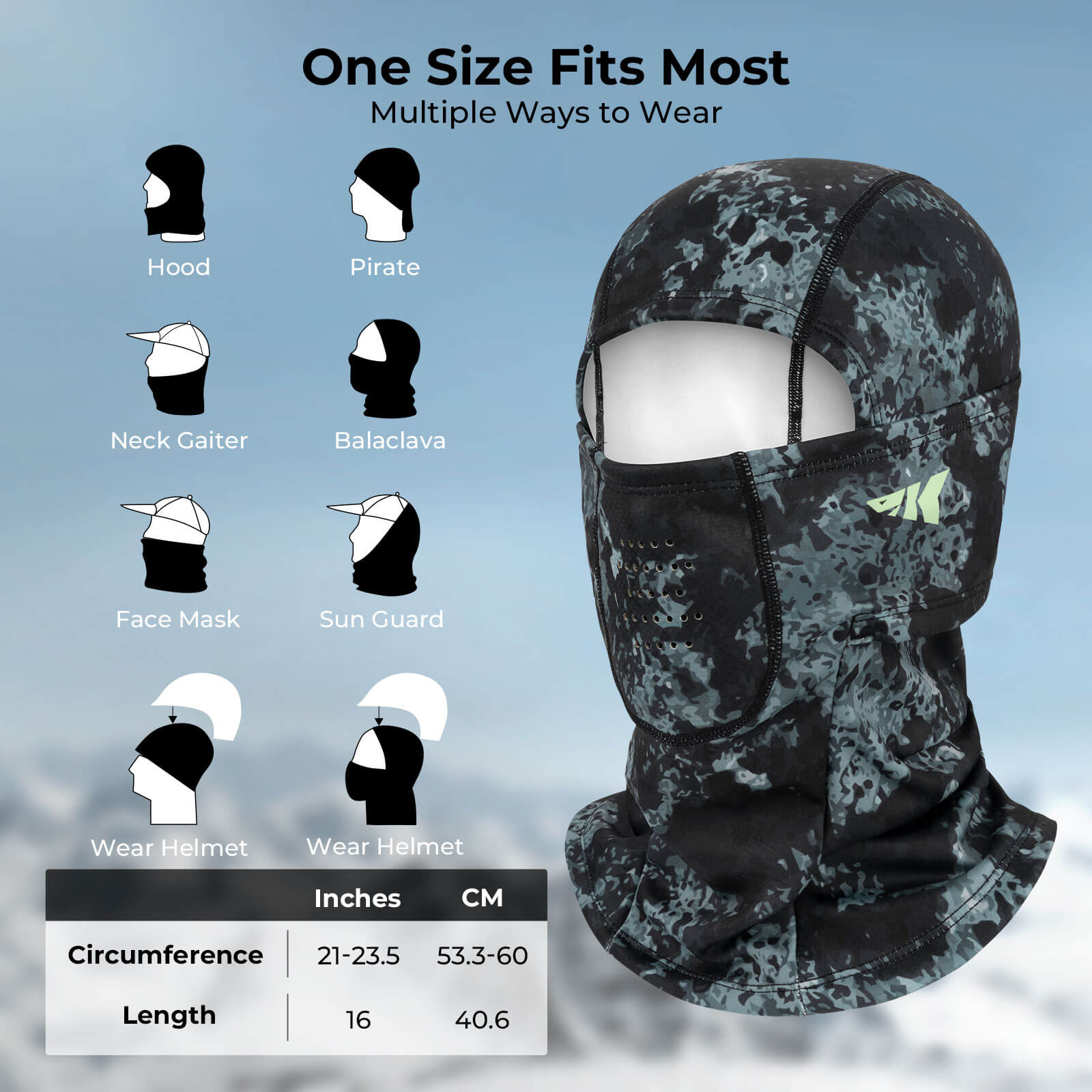 KastKing Winter Mountain Mist Balaclava