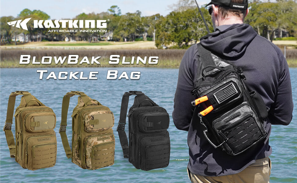 KastKing Pond Hopper Fishing Sling Tackle Storage Bag – Lightweight Sling  Fishing Backpack - Sling Tool Bag for Fishing Hiking Hunting Camping