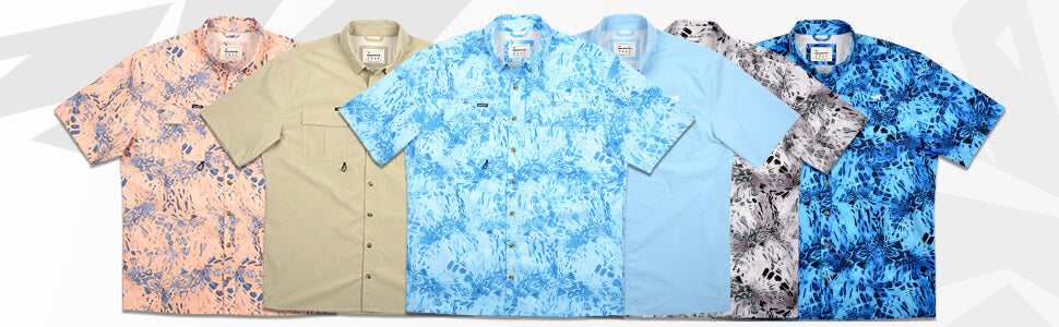 KastKing ReKon Men's Fishing Shirts - Prym 1:seafoam / Blue / Small