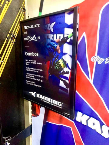 Academy Sports and Outdoors KastKing display at retail stores. 