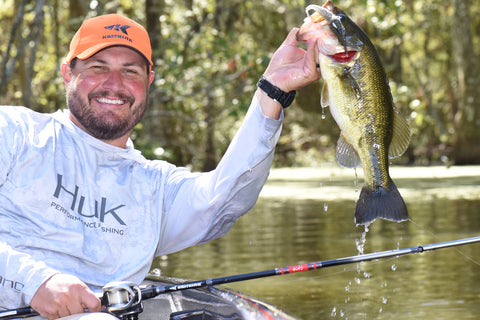 KastKing mlf bass pro cliff crochet catches a fish while dock fishing
