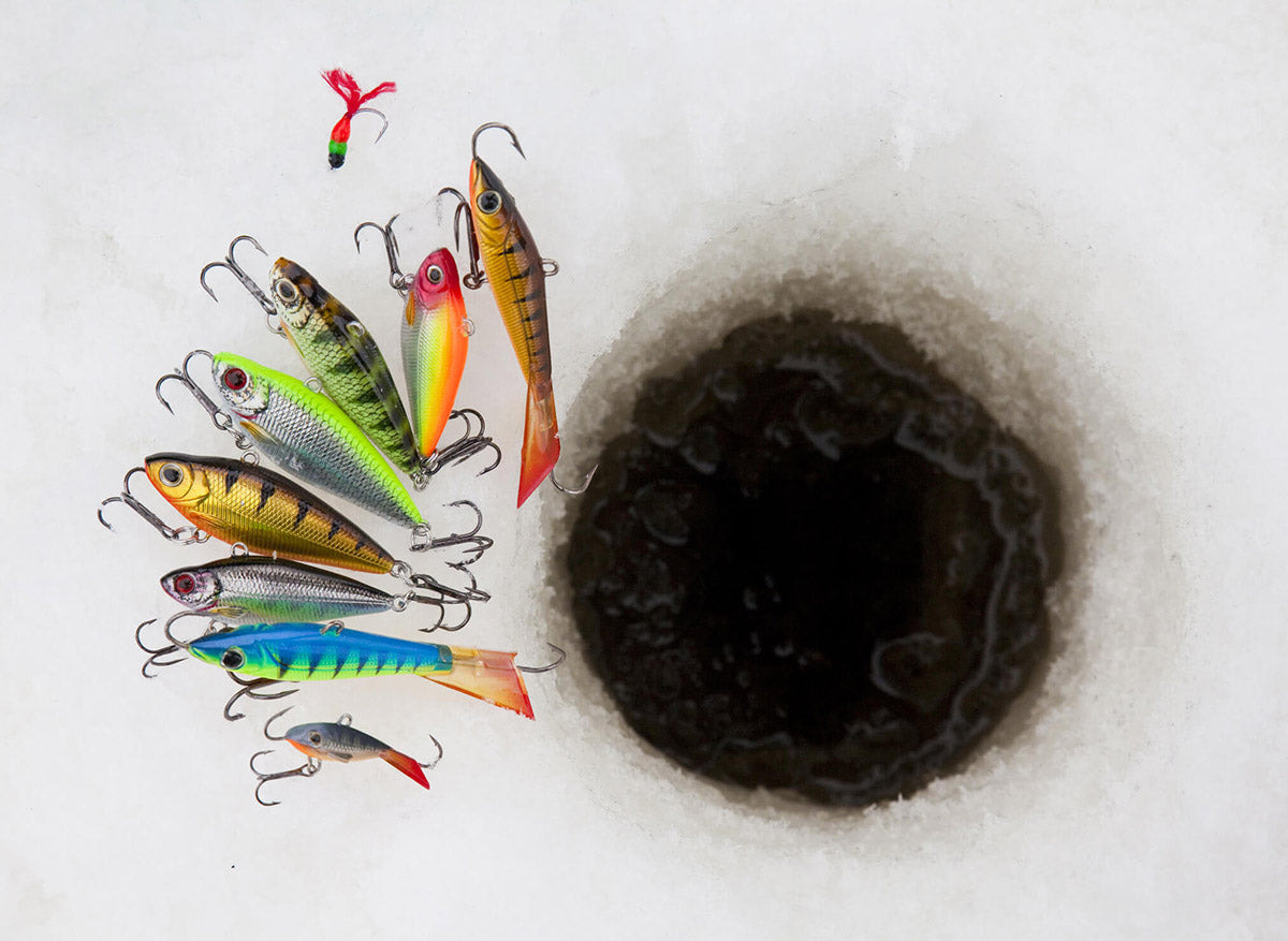 As far as tackle is concerned, most ice fishing anglers use the simple fishing tip of take the basic three – bait, jigs and spoons!