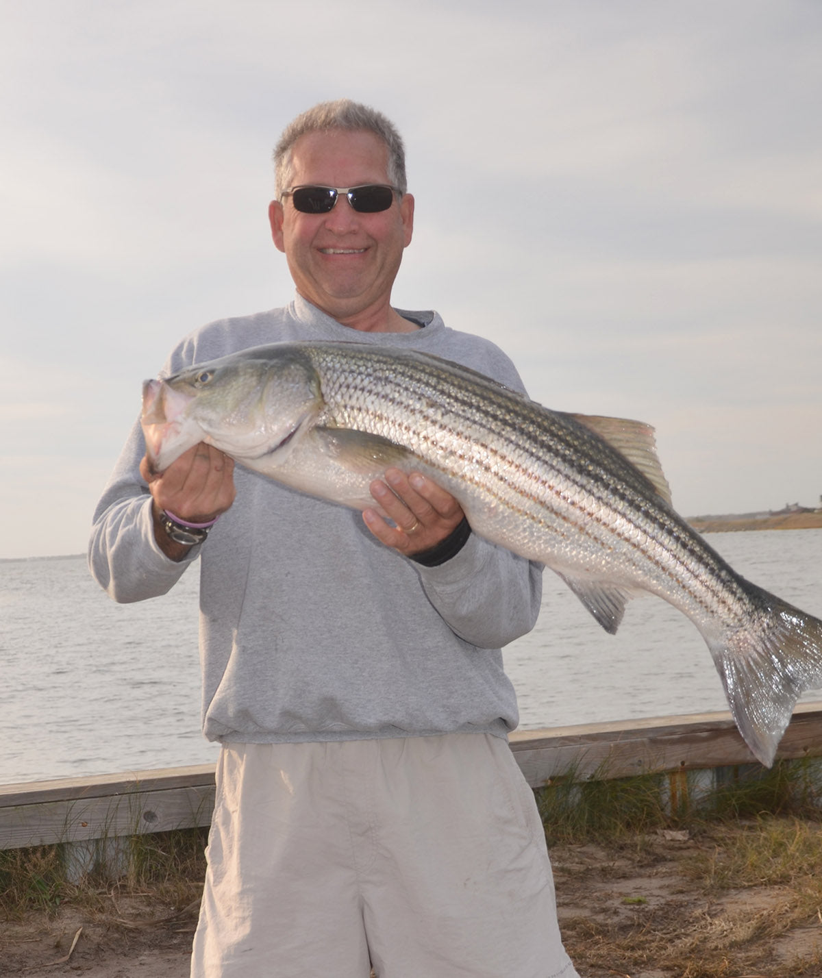 It’s not always small fish that come up for anglers while fishing the piers or docks. 
