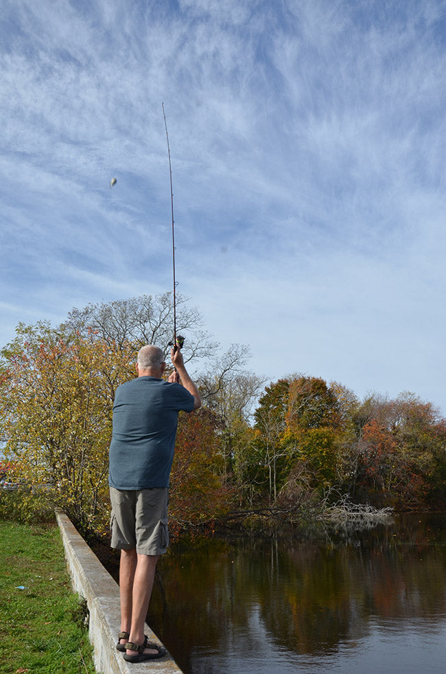 When working on accuracy, casting directly overhead and straight towards your target will aid in hitting your mark.