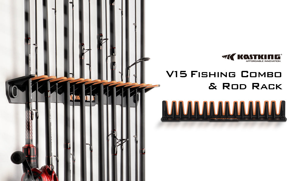 KastKing V10 Rod Rack with Line Spooling Station, Wall Mounted Fishing Rod/Combo  Rack, Holds 10 Combos, Fishing Line Spooling Tool for Spinning and Casting  Reels(2pcs Line Boss Included) : : Sports, Fitness