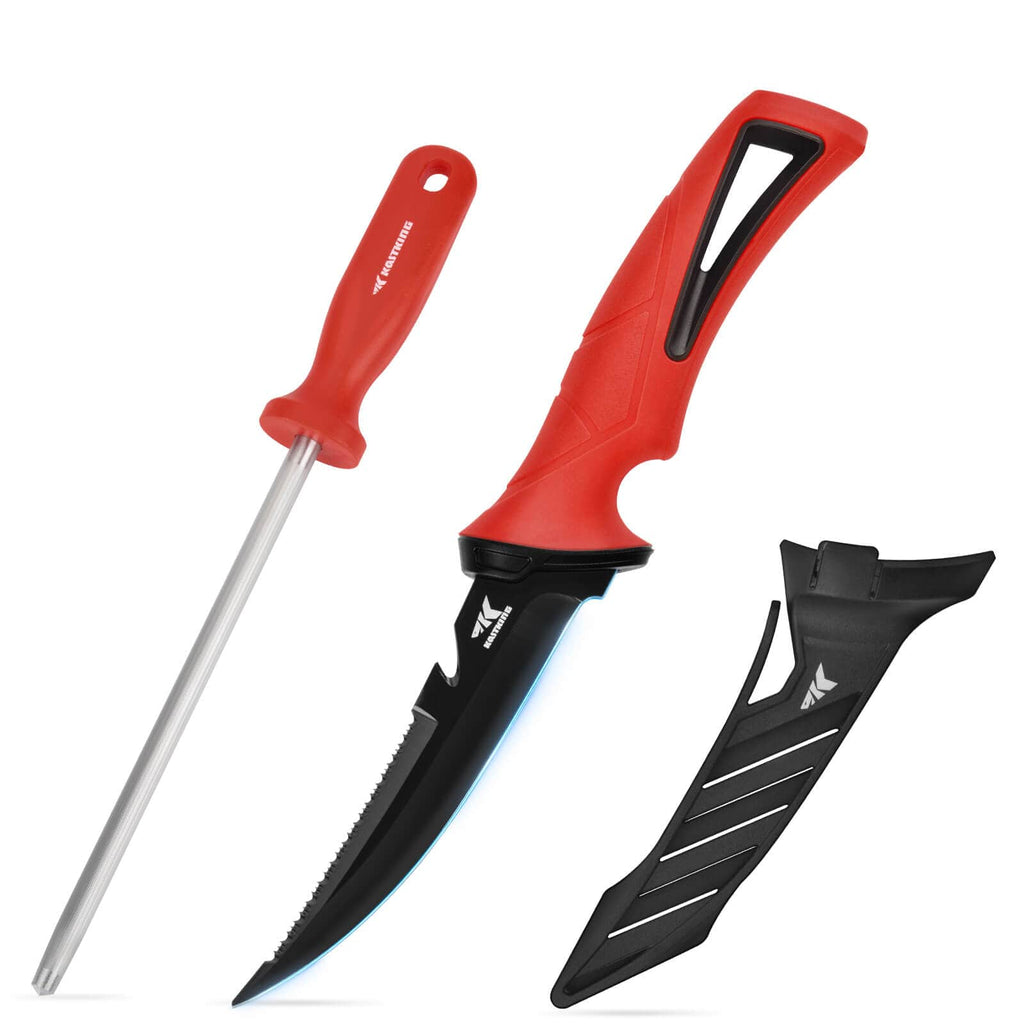 KastKing Intimidator Bait Knife and Fillet Knives with Sharpening Steel