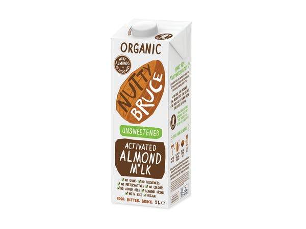 Nutty Bruce Organic Activated Unsweetened Almond M*lk, 1 Ltr 