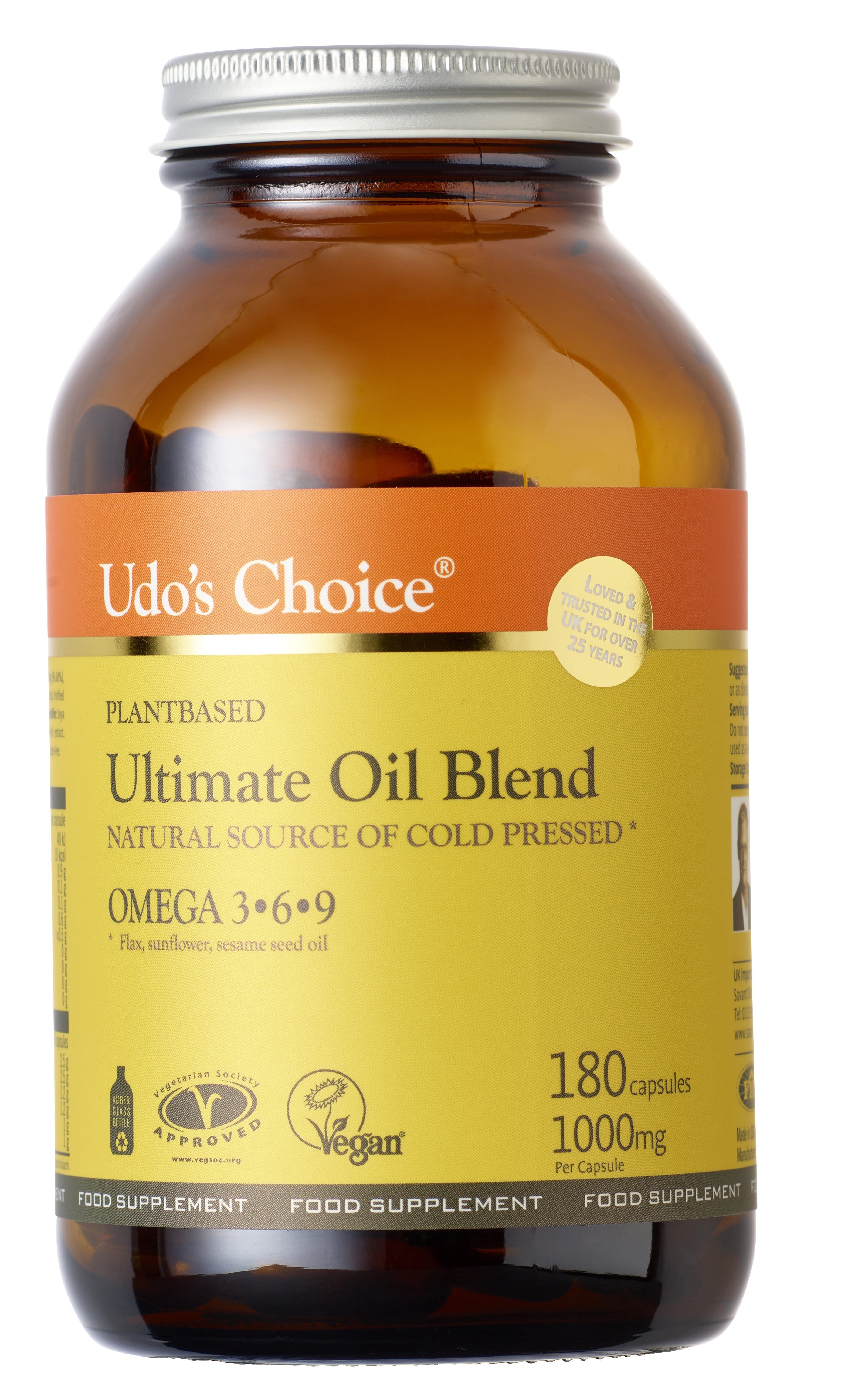 Udo's Choice Udo's Ultimate Oil Blend Capsules, 1000mg, 180