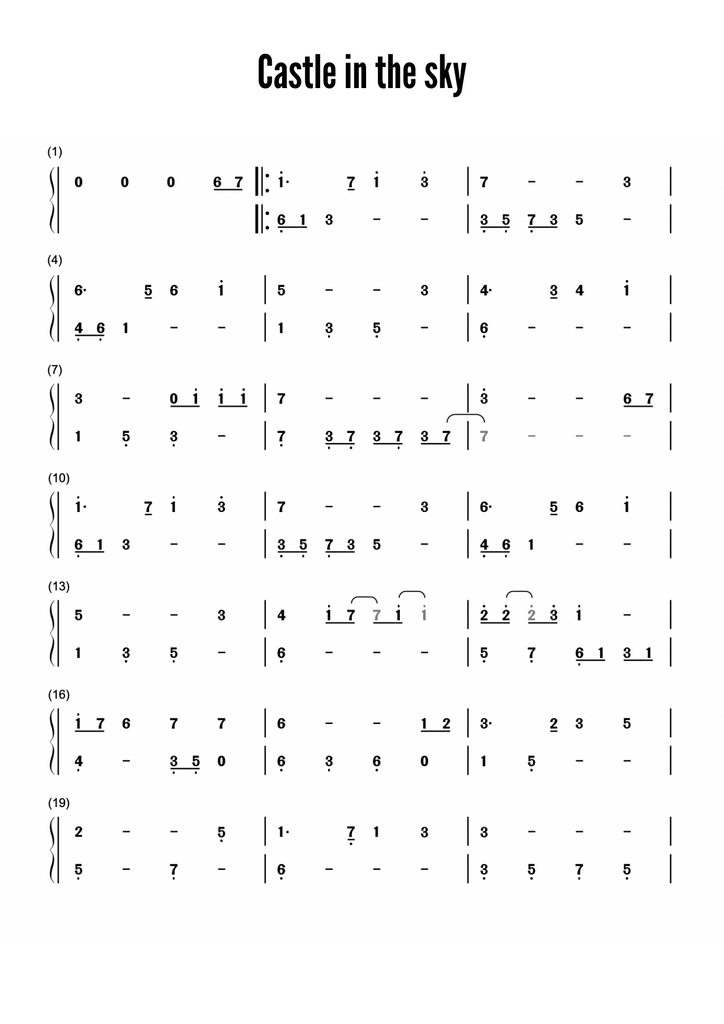 Castle In The Sky Tongue Drum Video + Sheet Music