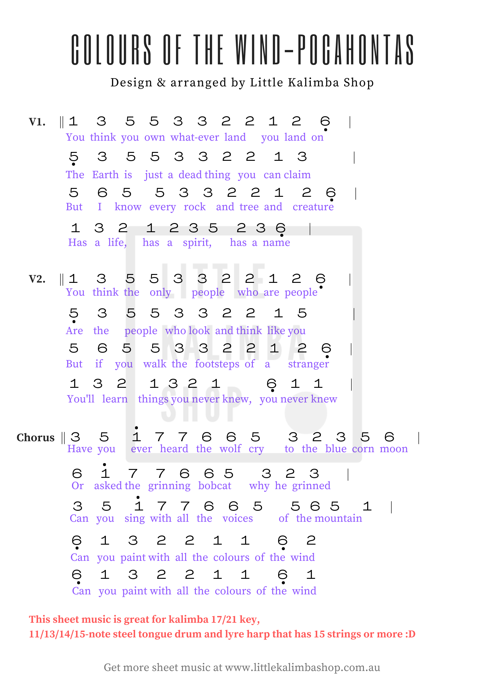 tongue drum beginner sheet music 11 note tutorial 