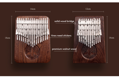 kalimba chromatic Hluru 24 34 key thumb piano size