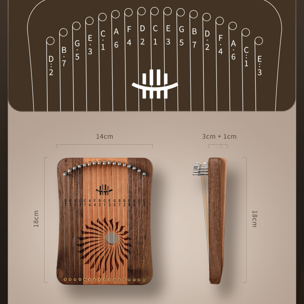 Harpika harp kalimba 17 string mini harp musical instrument