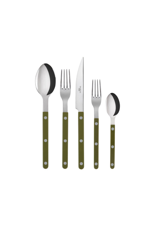 Mother of Pearl Inlay Flatware Set - Black Flatware - 5 Piece Hostess –  Gibb & Daan