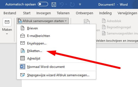 Lier les étiquettes dans Word et Excel