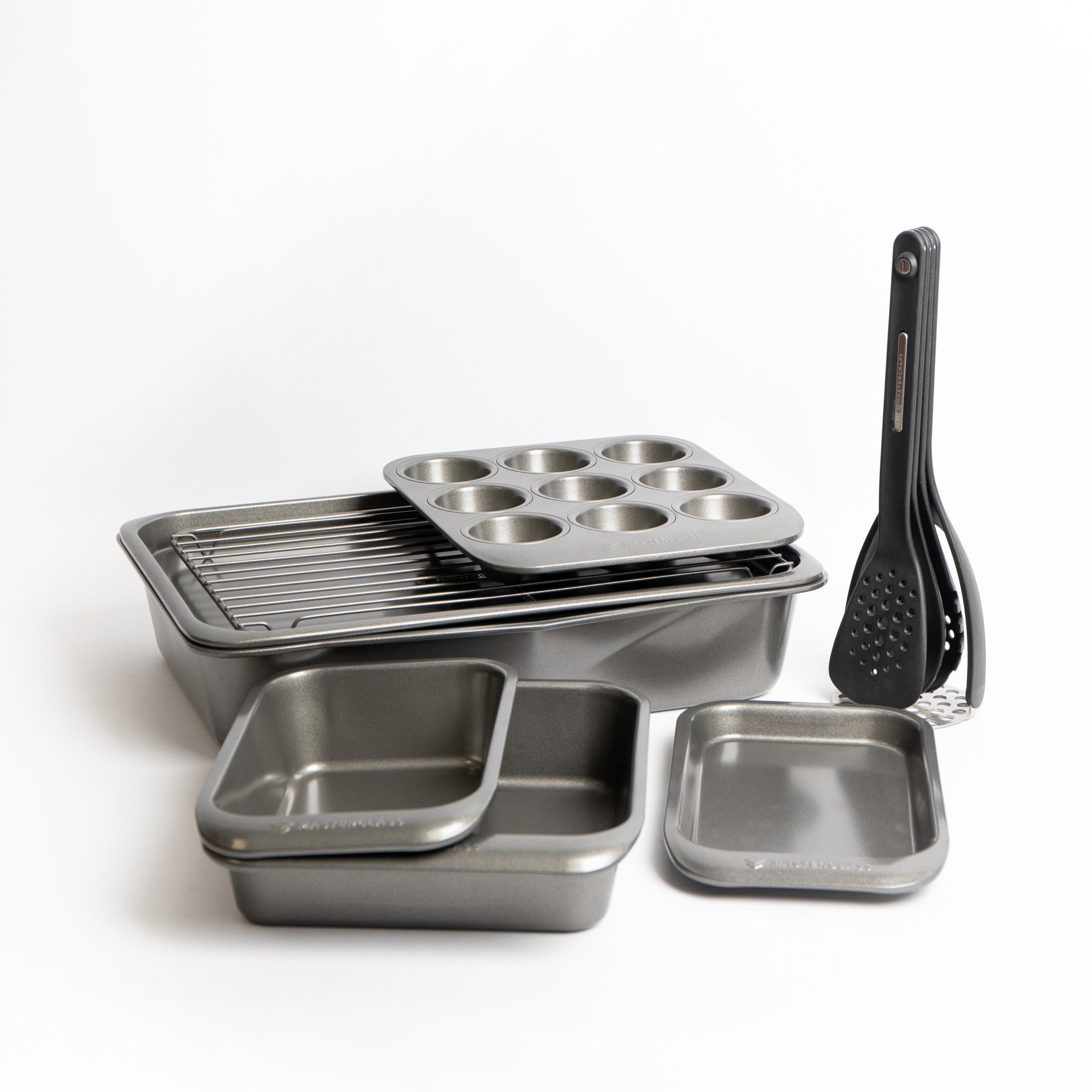 Smart Space Stacking Non-Stick 7 Pieces Bakeware Set - Grey