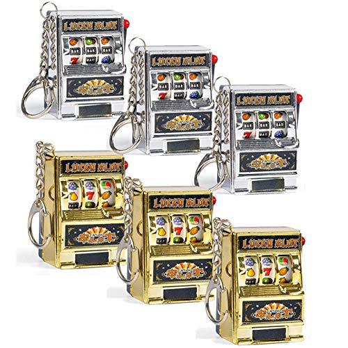 6 Pcs Keychain Slot Machine Uniquevintages