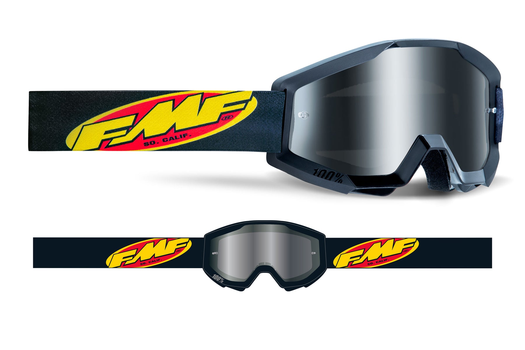 GAFAS MOTOCROSS FMF POWERCORE CORE WHITE MIRROR RED