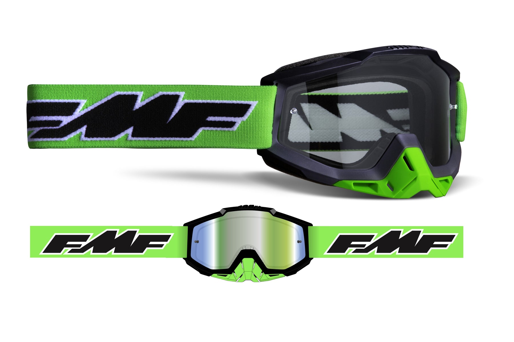 GAFAS ENDURO FMF POWERBOMB ROCKET BLACK Doble Panel Claro - ADN Moto Racing