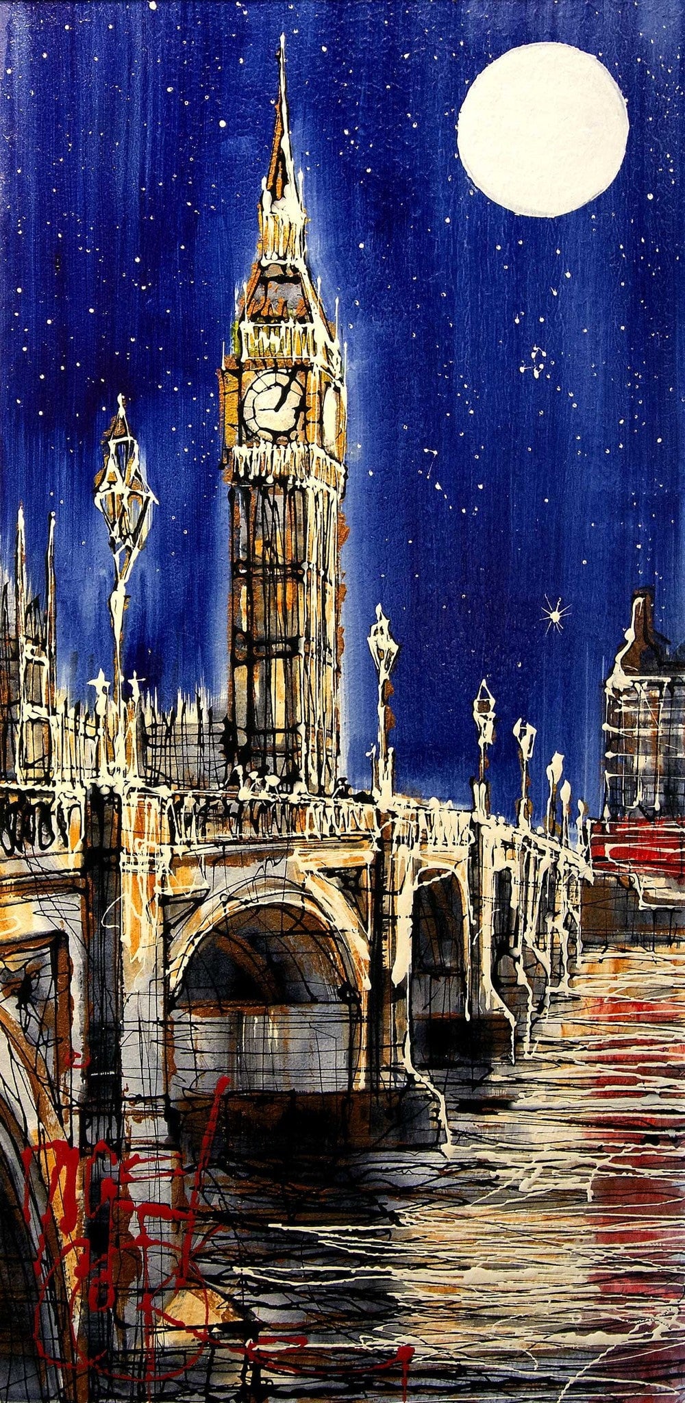 Late Night London II - Nigel Cooke - Wyecliffe Original Art