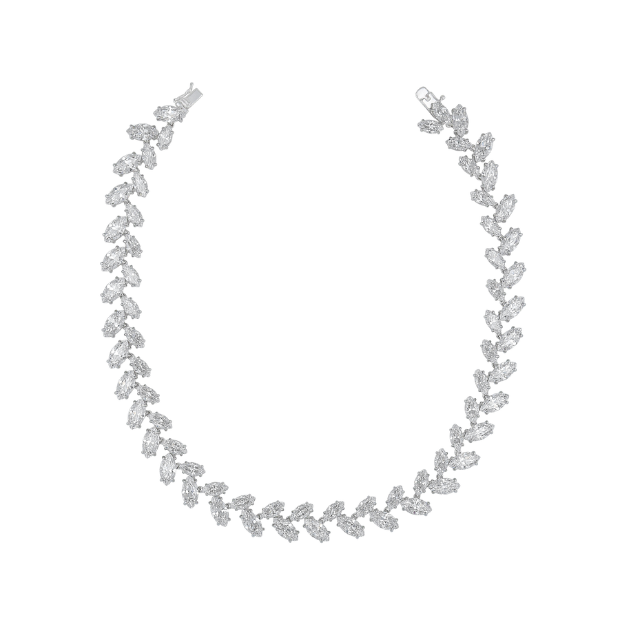 Fancy Shape Drop Necklace in 925 Sterling Silver