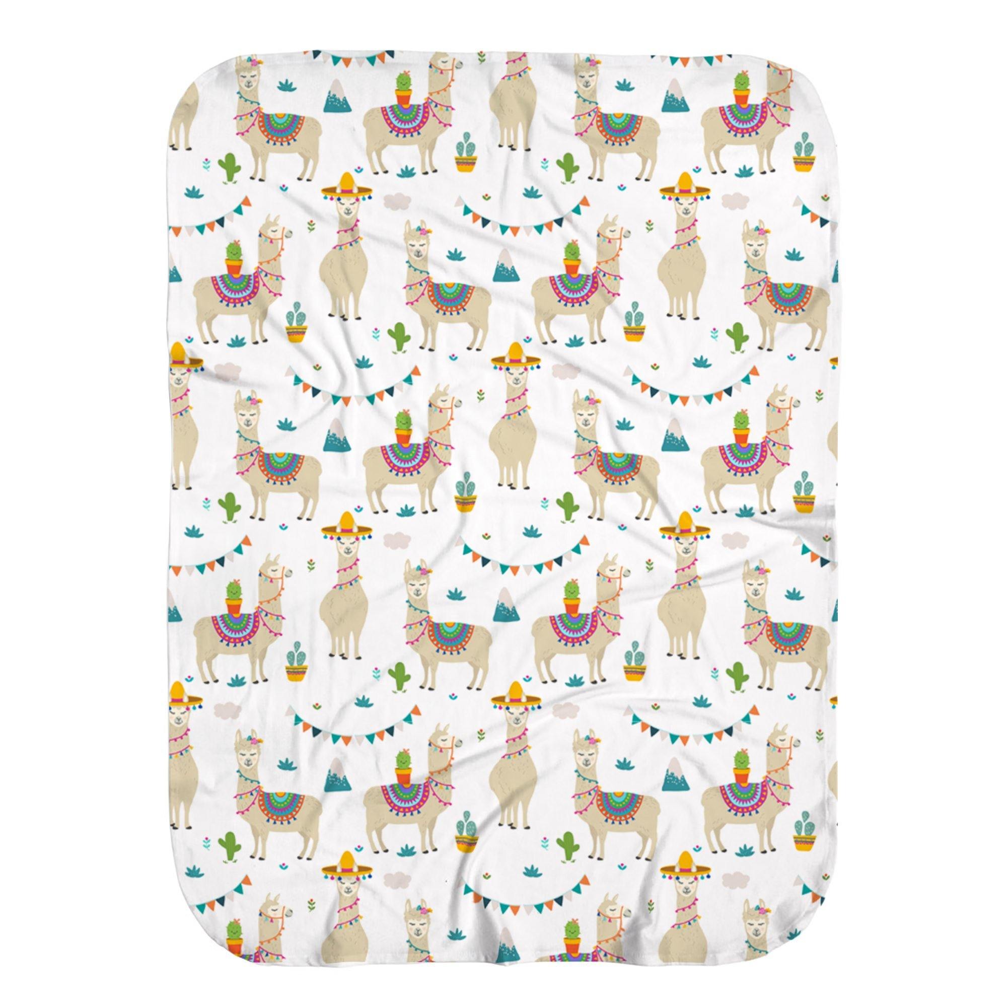 Stretchy Baby Swaddle Blanket in Llama Party Print – Coco + Moss