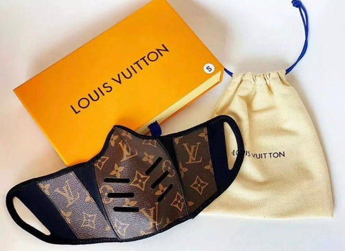 LV Custom Face Mask Brown and Black — COP THAT