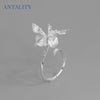 Iris Flower Adjustable Ring - Resizable / Silver - Rings