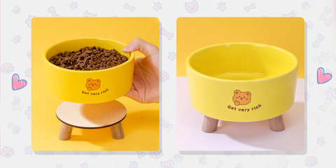 Standing Ceramic Pet Feeding Bowls