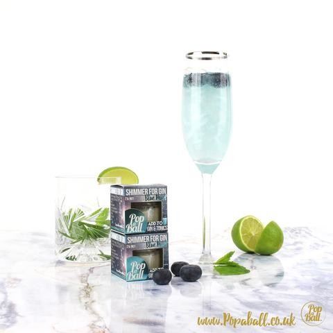 Blue Pearl shimmer for gin cocktail