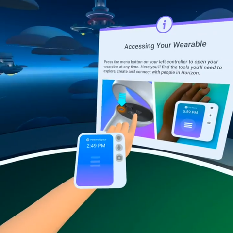 Horizon World Wearable Menu