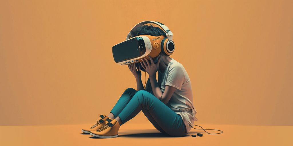 motion sick kid in a VR headset