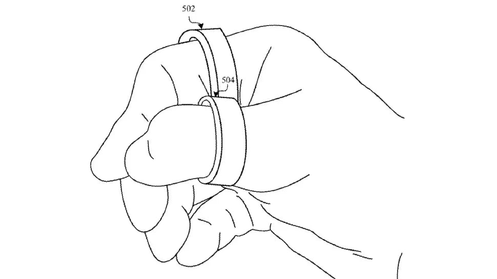 brevet de contrôleur de contrôle de bague de doigt apple vr réalité pro casque