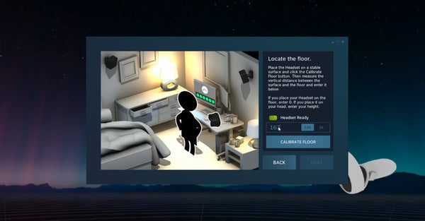 steam vr play space floor calibration calibrator
