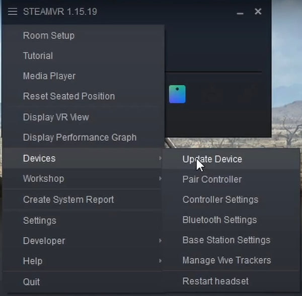 update device trackers steamvr