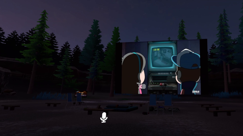 Camping Soirée cinéma VR Chat World