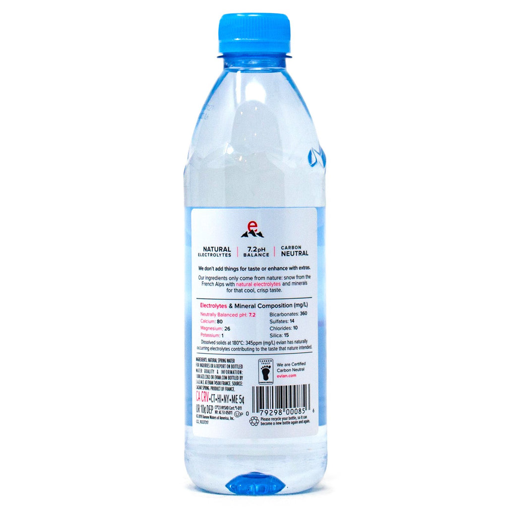 Evian Agua de manantial natural, botella de vidrio de 11.2 onzas (paquete  de 10, total de 112 onzas)