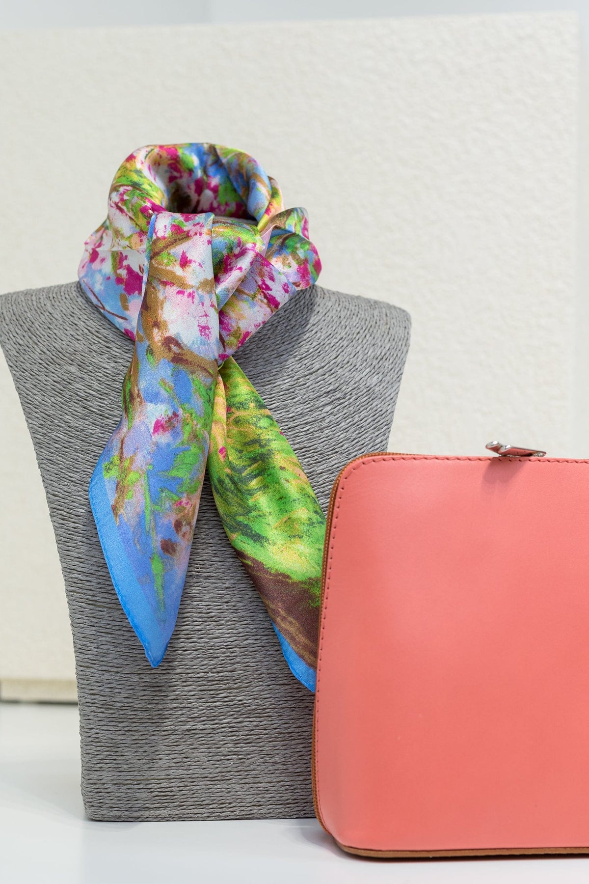 Leather Bag and Silk Scarf Gift Set