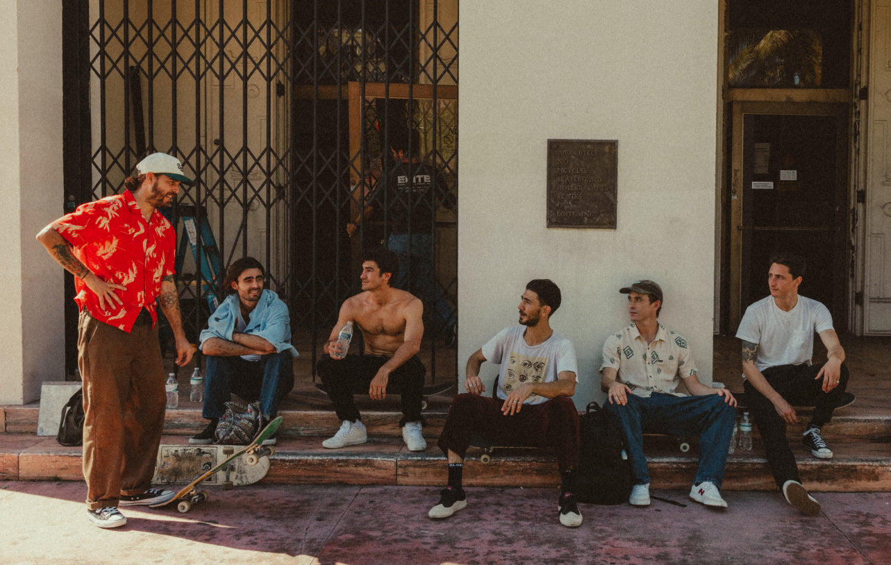 Austin Heilman touring with the Brixton Skateboarding Ambassadors