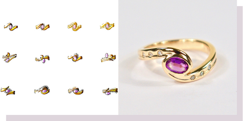 Mavis's Amethyst & Diamond Remodelled Gold Ring | Sarah McAleer Jewellerysmith