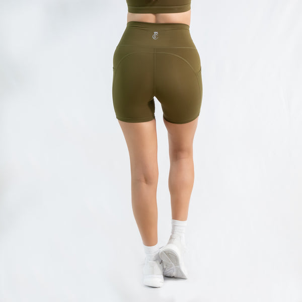 Scrunch Bum Pocket Bike Shorts Khaki – Fitness Cartel Apparel