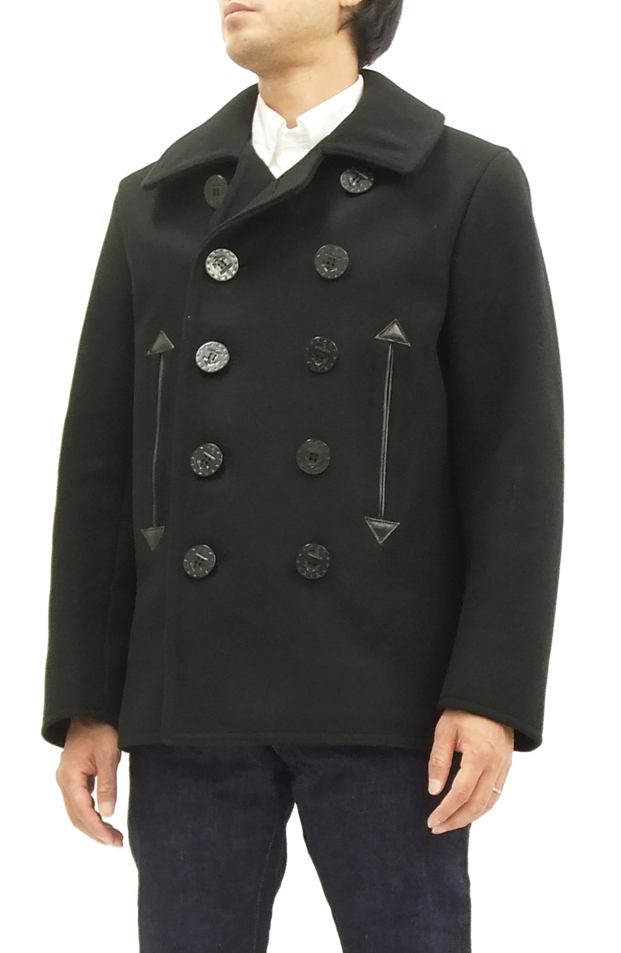 Buzz Rickson Pea Coat William Gibson Men's Wool Overcoat Peacoat BR123 ...