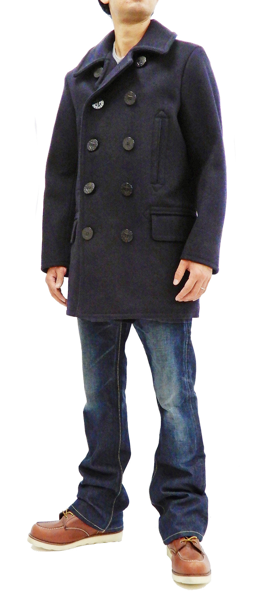 Buzz Rickson Pea Coat Men's U.S. Navy Wool Above-knee length Peacoat B ...