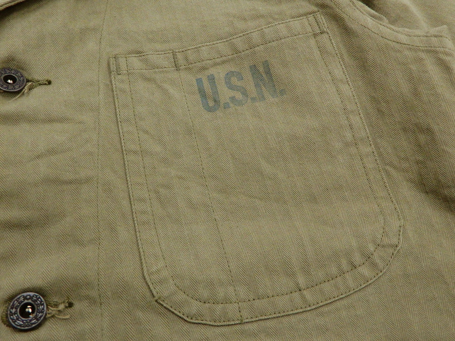 Buzz Rickson Jacket Men's Reproduction of USN HBT N-3 Utility Jacket B ...