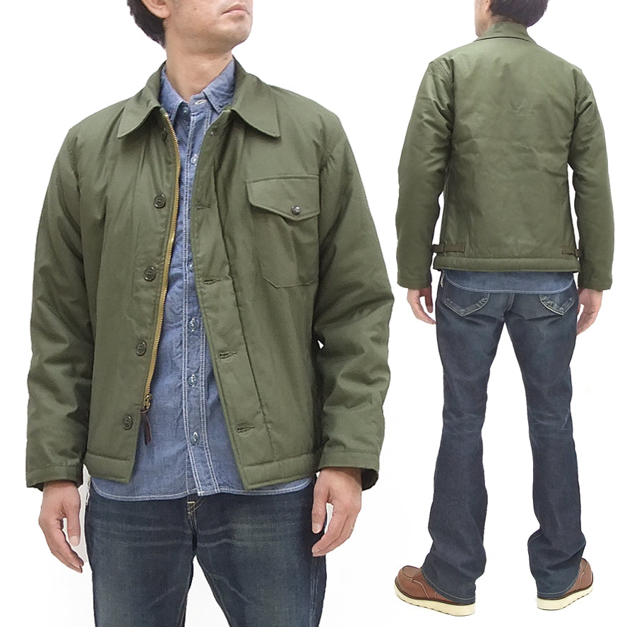 Buzz Rickson Jacket Men's Reproduction of US Navy A-2 Deck Jacket BR14956  A2 Olive