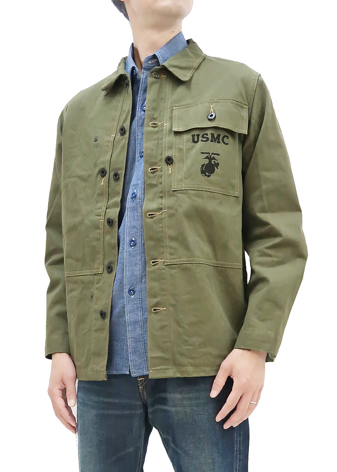 Buzz Rickson Jacket Men's Reproduction of WW2 USMC P44 HBT