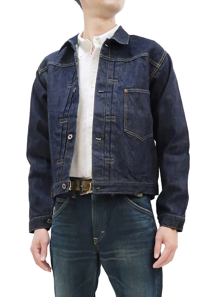 Headlight Jacket Men's Collarless Denim Engineer Jacket No Collar