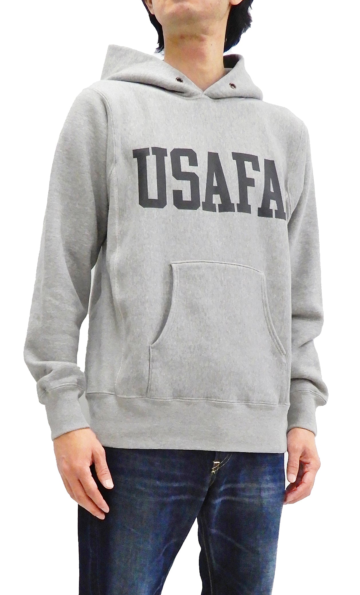 Buzz Rickson Pullover Hoodie Men's Reproduction of U.S. Air Force Academy  Hooded Sweatshirt BR68651 Heather-Gray