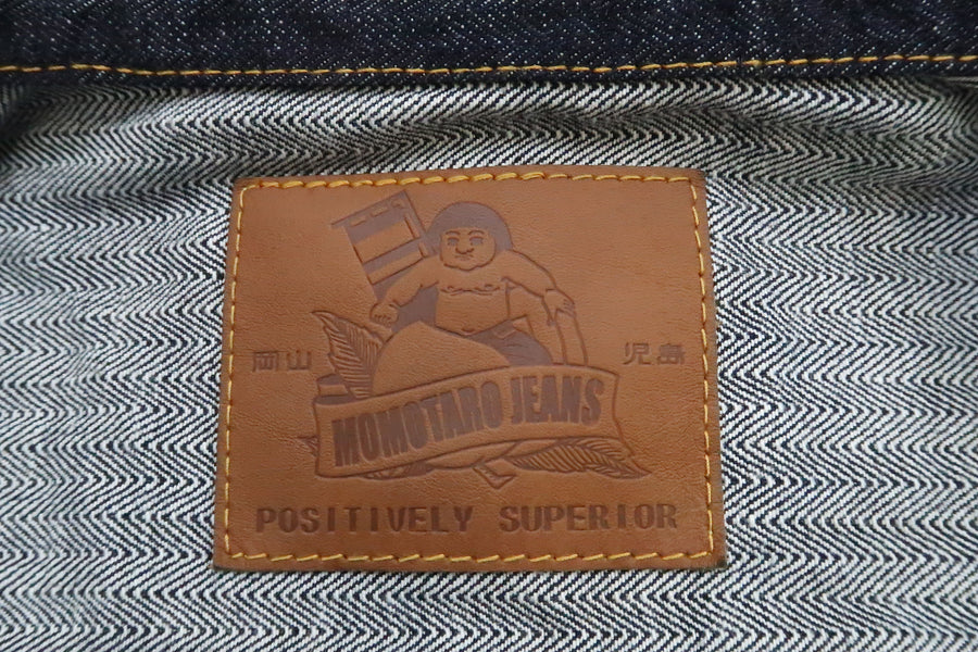 Momotaro Jeans Jacket Men's Modern Indigo Herringbone Denim Trucker Ja ...