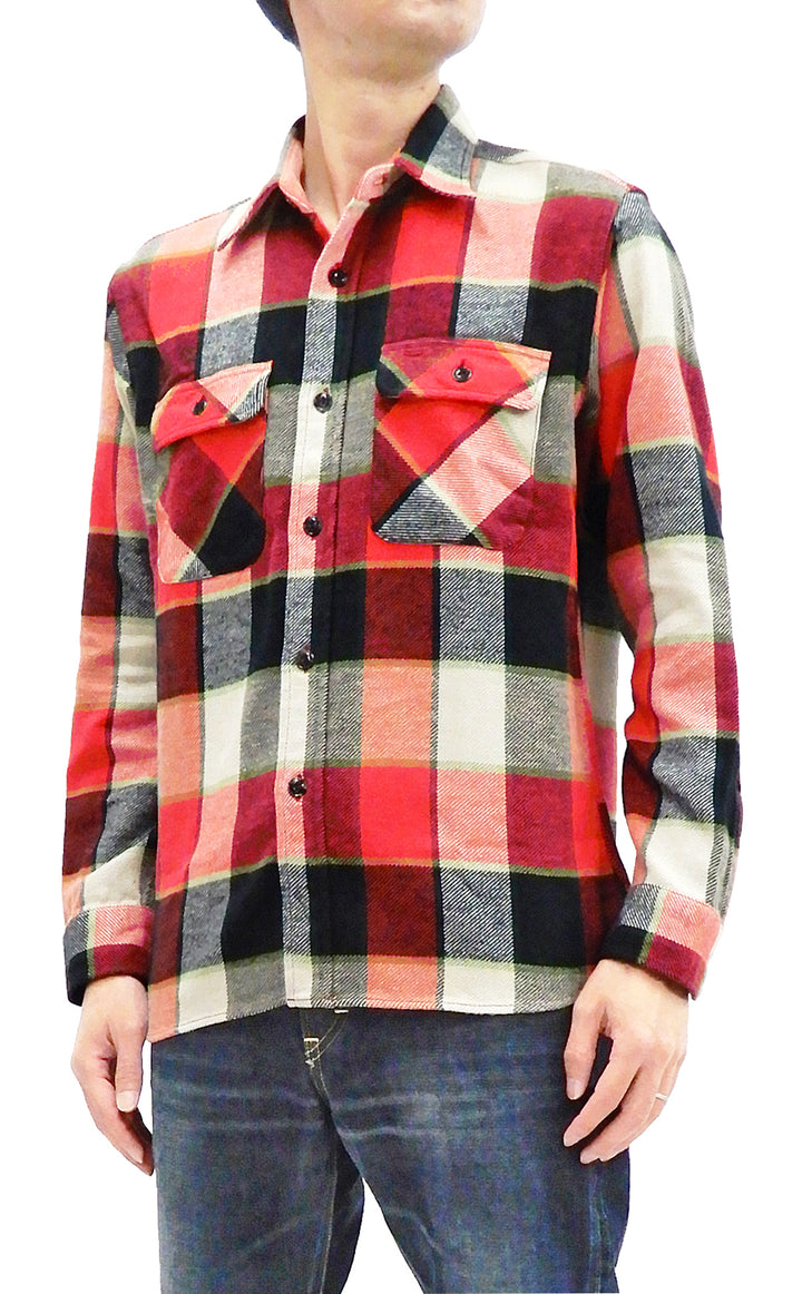 Sugar Cane Plaid Shirt Men's Spec Dye Checked Short Sleeve Work